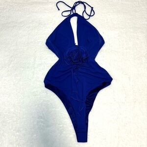 Zara Blue Halter Bodysuit